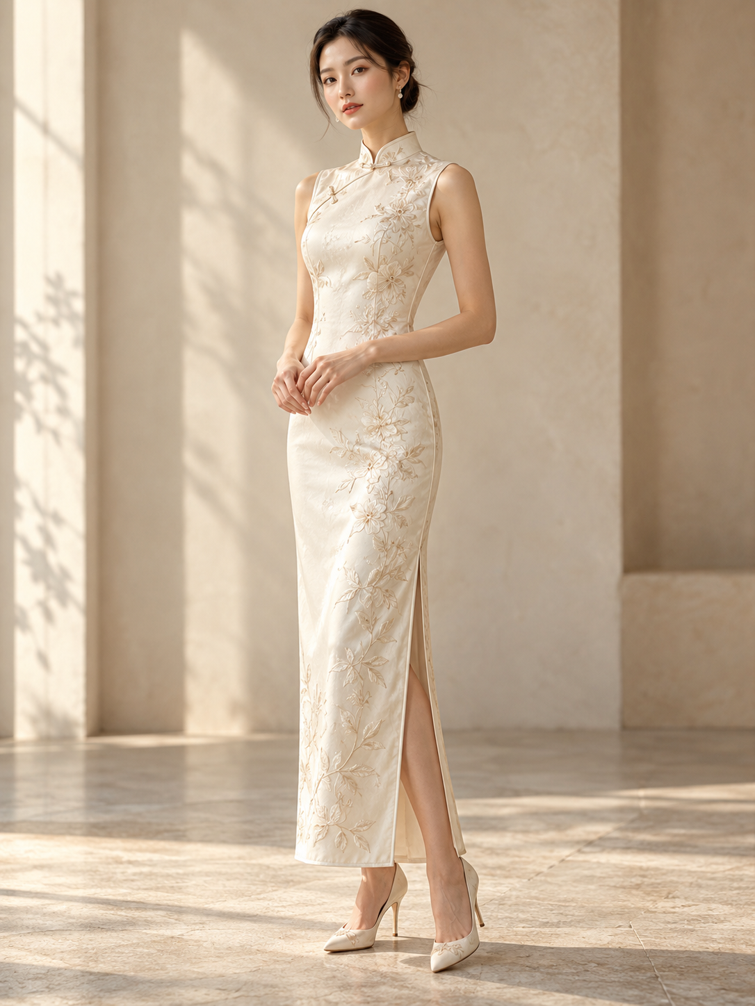 Ivory cheongsam design visualization