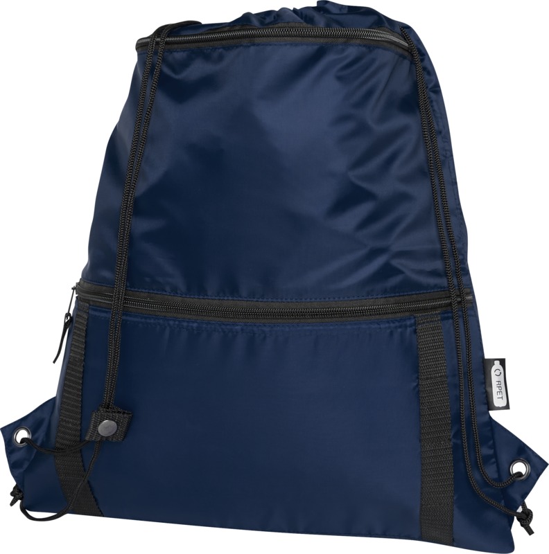 Adventure recycled insulated drawstring bag 9L in Navy